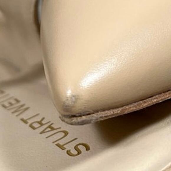 Stuart Weitzman Eva Women Pointed Toe Slingback Pumps Heels Fawn Beige Sz 10.5B - Picture 12 of 12